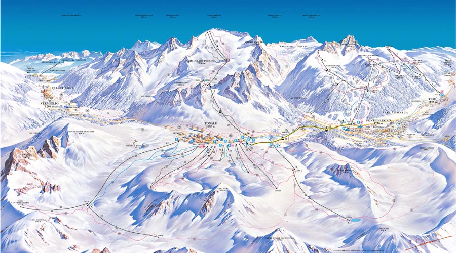 Mappa piste sci Passo Tonale